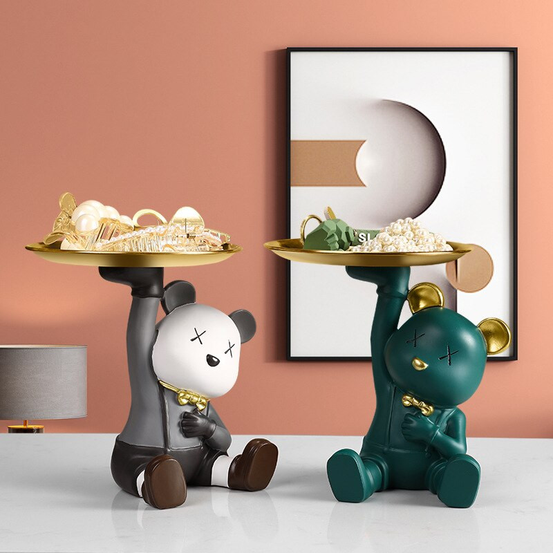 Slatke figurice medvjeda Ukrasi od smole Skulptura za uređenje doma Pohrana u dnevnoj sobi Višenamjenska statua Uređenje doma