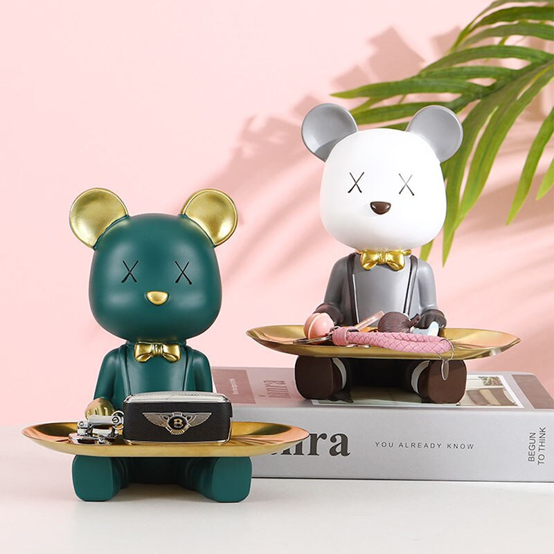 Slatke figurice medvjeda Ukrasi od smole Skulptura za uređenje doma Pohrana u dnevnoj sobi Višenamjenska statua Uređenje doma