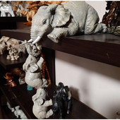 1 bucată elefanți mamă agățat 2 bebeluși figurine din rășină ornament artizanal figurine miniaturi artizanat cadouri animale decorare acasă