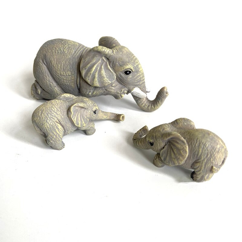 1 bucată elefanți mamă agățat 2 bebeluși figurine din rășină ornament artizanal figurine miniaturi artizanat cadouri animale decorare acasă