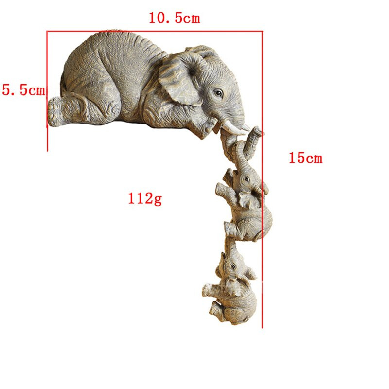 1 bucată elefanți mamă agățat 2 bebeluși figurine din rășină ornament artizanal figurine miniaturi artizanat cadouri animale decorare acasă