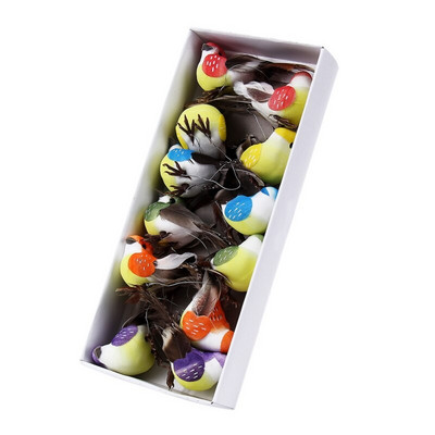 12 komada modela ptica od umjetnog perja, lažna simulacija pjene, životinjski vjenčani ukrasi za kućni vrt, minijaturni ukrasi