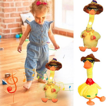 Lovely Dancing Duck Talking Toy USB Charging Sound Repeat Doll Kawaii Duck Kids Education Παιχνίδια Δώρο γενεθλίων