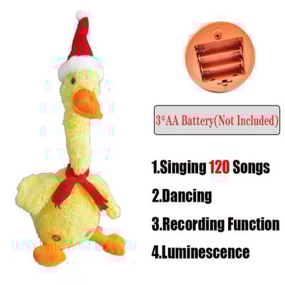 Gražus šokantis antis kalbantis žaislas USB įkrovimas Garso įrašas Kartojimas Lėlė Kawaii Duck Vaikai Švietimas Žaislai Dovana gimtadienio dovana