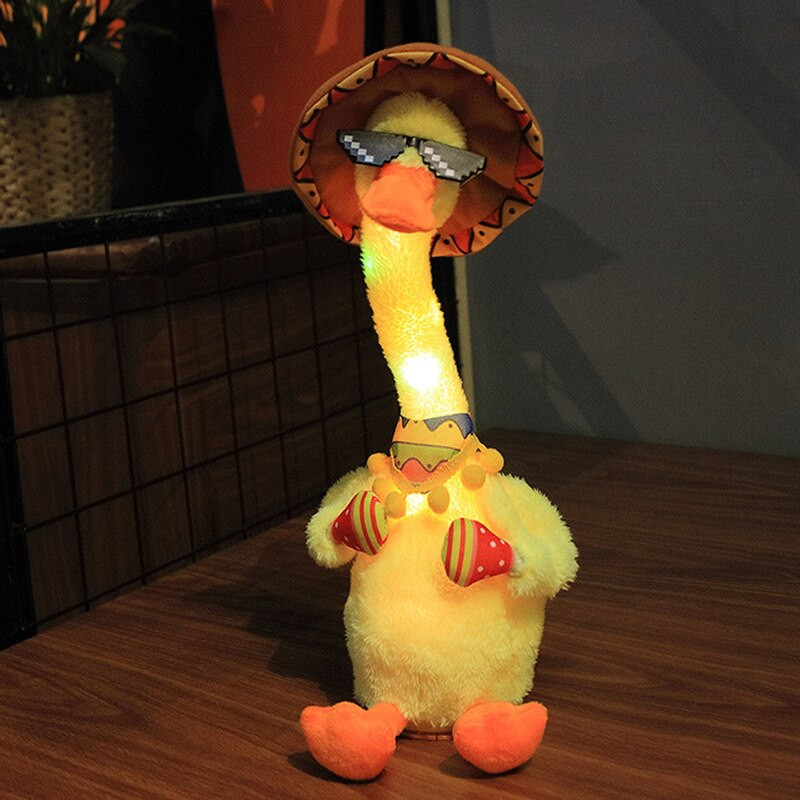 Gražus šokantis antis kalbantis žaislas USB įkrovimas Garso įrašas Kartojimas Lėlė Kawaii Duck Vaikai Švietimas Žaislai Dovana gimtadienio dovana