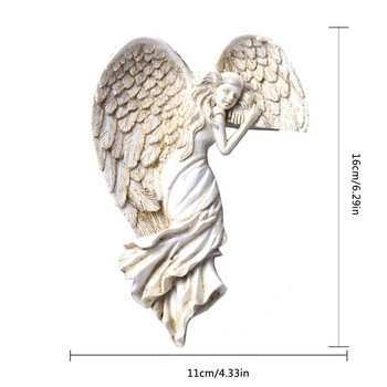 Рамка на вратата Скулптура на ангелско крило Прост ангелски орнамент с крила във формата на сърце Ретро занаяти от смола за дома Всекидневна Спалня