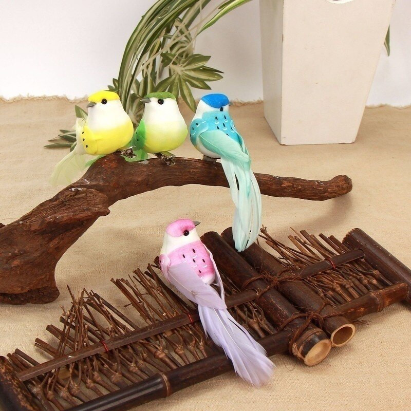 12 vnt/dėžutė Imitacija Dirbtinė paukščių sodininkystė Namų paukščių ornamentų puošyba Spalvinga burbuliukų paukščių kiemo puošmena