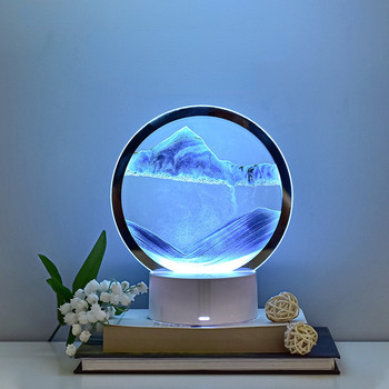 Φωτιστικό LED Sandscape Moving Sand Art Frame RGB USB Φως κλεψύδρας 3D Deep Sea Sandscape In Motion Display Decoration Night Light
