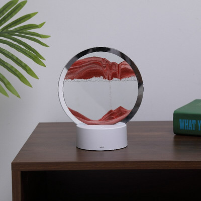 LED svjetiljka za pješčani pejzaž Pokretni umjetnički okvir od pijeska RGB USB svjetlo u obliku pješčanog sata 3D Deep Sea Sandscape u pokretu Dekoracija noćnog svjetla