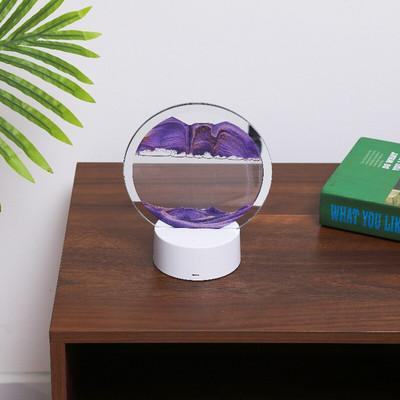 LED svjetiljka za pješčani pejzaž Pokretni umjetnički okvir od pijeska RGB USB svjetlo u obliku pješčanog sata 3D Deep Sea Sandscape u pokretu Dekoracija noćnog svjetla