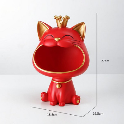 Lucky Cat statula Skulptūra Stalo apdaila Miniatiūrinė figūrėlė Įvairios detalės laikymo dėžutė Šiuolaikinė svetainės rašomasis stalas Namų dekoras