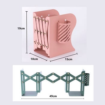 Надстройте книгодържатели за рафтове Стойка за домашния офис на книгите Регулируема лавица за книги Държач за писалка Органайзер за бюро Папка Стопери за книги