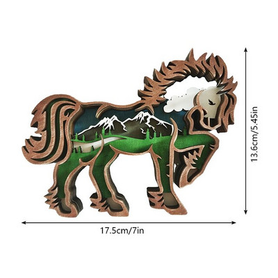 Dekoracija doma Drveni izdubljeni kipići losa i smeđeg medvjeda, mali vuk Slatke LED svjetiljke Desktop ukrasi Pokloni za uređenje doma