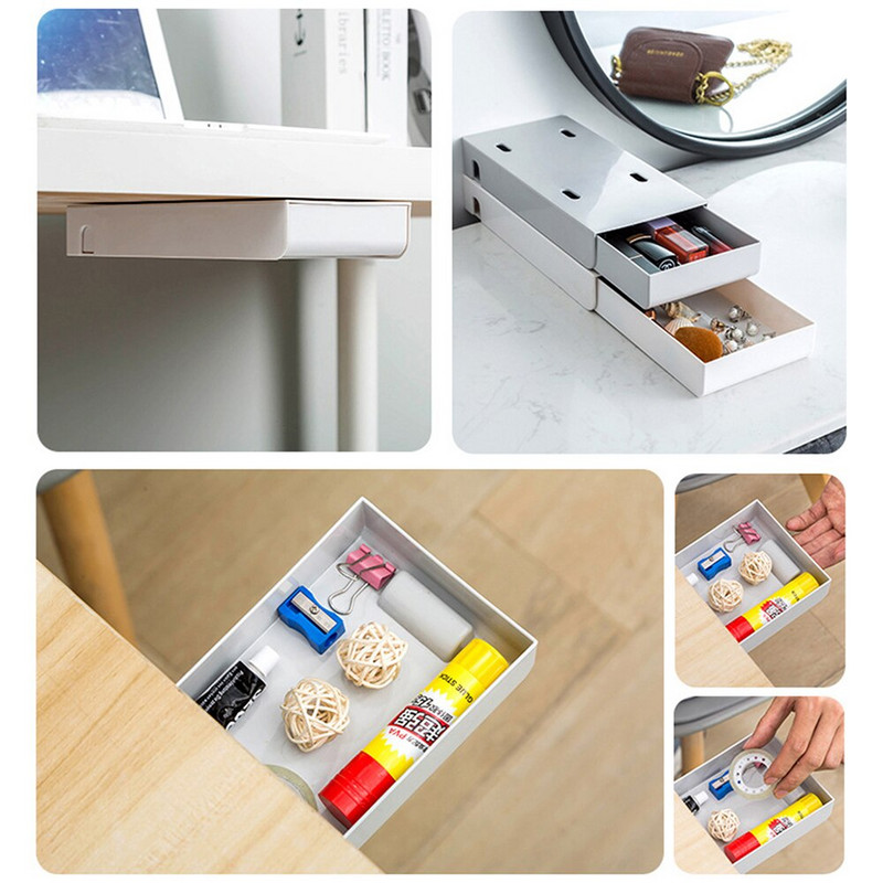 Szervező Kozmetikai Asztal Szervező Konyhai Fiók Paszta Irodai íróasztal alsó befejező doboz Asztali tárolódoboz tolltartó