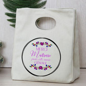 French Print Hűtő szigetelt ebédtáskák Vászon Hordozható Thermal Bento Box Tote Iskolai élelmiszerek Tárolótasak Kézitáska Tanári ajándékok