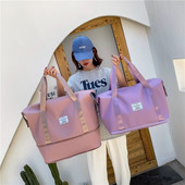 Чанта за плуване с мокро и сухо разделяне Сгъваема разширяема чанта за йога фитнес Чанта за екскурзии Чанта с голям капацитет Дамска чанта за съхранение