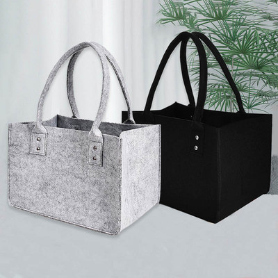 Felt Storage Bag Foldable Shopping Handbag Large Capacity Tote Bags Cosmetic Organizer Laundry Sundries Storage Pouches