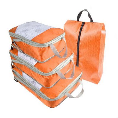 4 dalių kelioninio saugojimo krepšio rinkinys, nešiojamasis suspaudžiamas, lengvai pakabinamas ir laikomas