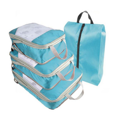 4 dalių kelioninio saugojimo krepšio rinkinys, nešiojamasis suspaudžiamas, lengvai pakabinamas ir laikomas