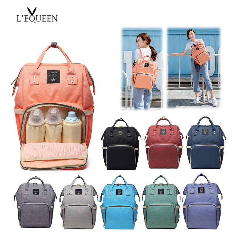 Lequeen kismama pelenkázó táska vízálló múmia táska nagy kapacitású baba táska utazó hátizsák szoptatós táska babaápoláshoz, pelenkázó kézitáska