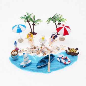 Ocean Beach Miniatures Artificial Sunshade Chair Boat Anchor Micro Landscape For Garden Pastoral Decor Παιδικό παιχνίδι
