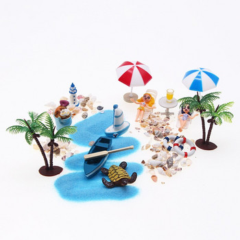Ocean Beach Miniatures Artificial Sunshade Chair Boat Anchor Micro Landscape For Garden Pastoral Decor Παιδικό παιχνίδι