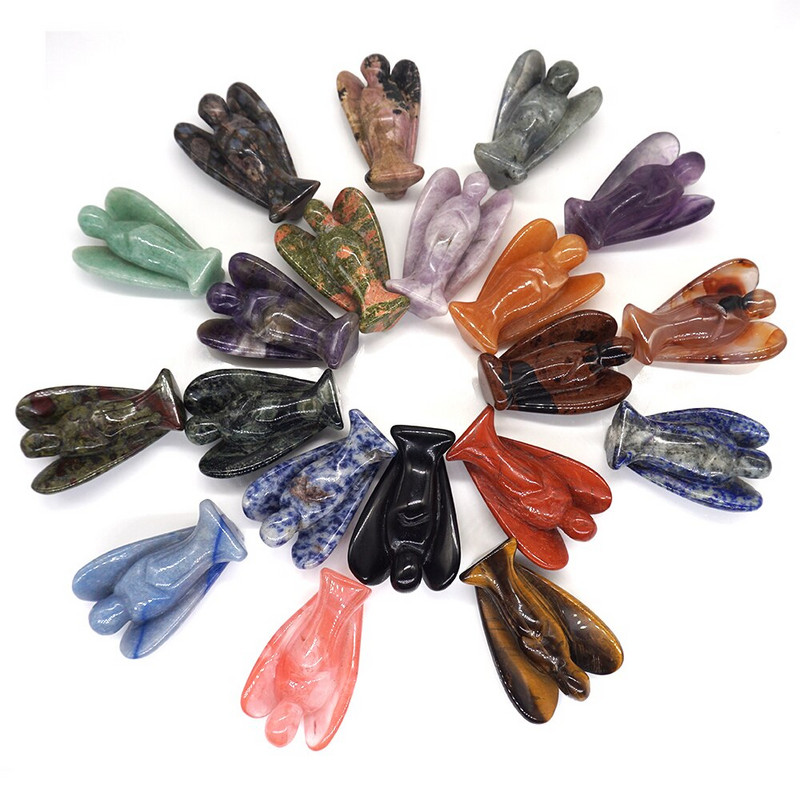 2" őrangyal figura gyógyító kristály drágakő szobor Családi otthon Ékszer Dekoráció Tanulmányi Kézműves Ajándék csecsebecse szobadísz