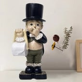 Telpas dekorācijas papīra turētājs statuja Jauki dekoratīvi sveķu sulaiņa formas auduma statīvs, skulptūra tualetes dzīvošanai Mājas dekors