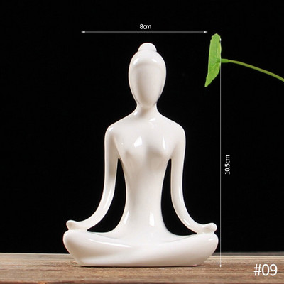 Kreatív absztrakt művészet kerámia jóga pózok szobrok figurák kézműves jóga női figura jóga stúdió iroda lakberendezési dísz Új