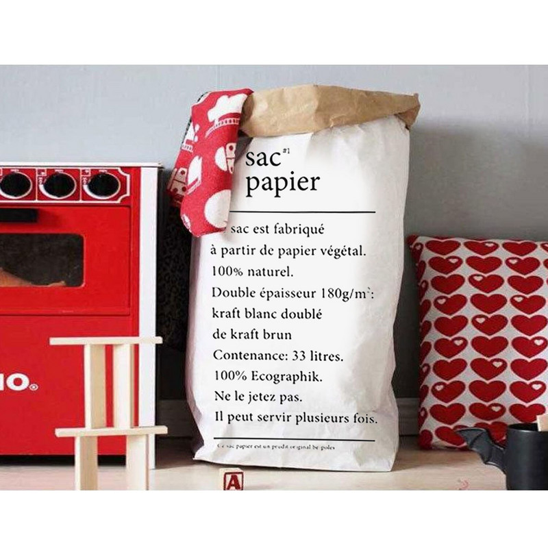 Geantă de depozitare din pânză, cu desene mari, pungă de hârtie kraft grea, organizator de cameră pentru copii, modele de pungi, pungă de rufe pentru îmbrăcăminte de jucărie pentru bebeluși