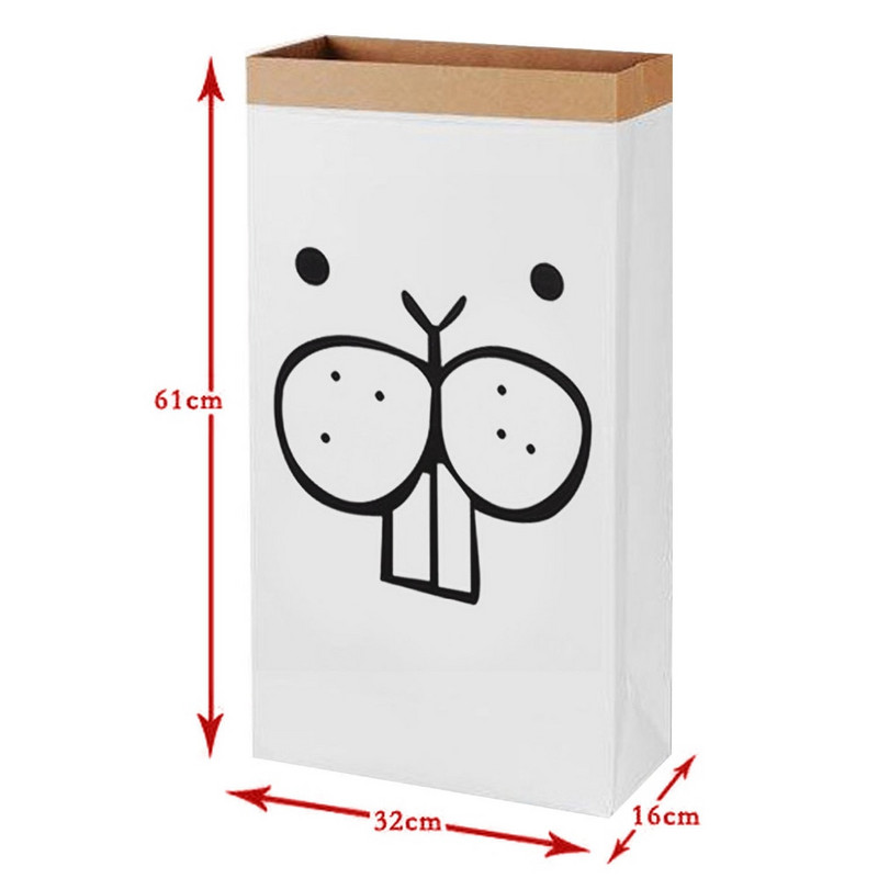 Geantă de depozitare din pânză, cu desene mari, pungă de hârtie kraft grea, organizator de cameră pentru copii, modele de pungi, pungă de rufe pentru îmbrăcăminte de jucărie pentru bebeluși