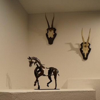 Домашен декор Метални триизмерни ажурни светещи скулптури на Адонис-кон Скулптура на коня-Адонис Настолни декоративни орнаменти