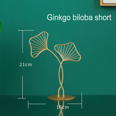 Modern lakberendezés Ginkgo levél dísz Geometrikus fém kézművesség Nappali Irodai dekorációs ajándék lakberendezési kiegészítőkhöz