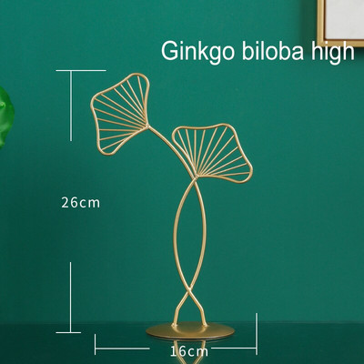 Modern lakberendezés Ginkgo levél dísz Geometrikus fém kézművesség Nappali Irodai dekorációs ajándék lakberendezési kiegészítőkhöz