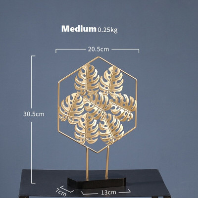 Modern lakberendezés Ginkgo levél dísz Geometrikus fém kézművesség Nappali Irodai dekorációs ajándék lakberendezési kiegészítőkhöz