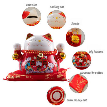 4,5-инчова керамична касичка Maneki Neko Lucky Cat Money Box Fortune Colored Cat Piggy Kasica Home Decoration Gift Feng Shui Ornament