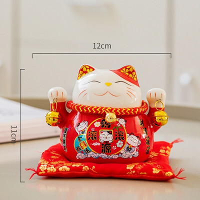 4,5 hüvelykes kerámia Maneki Neko Lucky Cat pénzes doboz Fortune színes macska malacpersely lakberendezési ajándék Feng Shui dísz