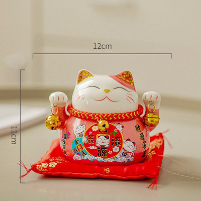 4,5 hüvelykes kerámia Maneki Neko Lucky Cat pénzes doboz Fortune színes macska malacpersely lakberendezési ajándék Feng Shui dísz