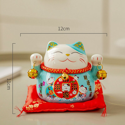 4,5 hüvelykes kerámia Maneki Neko Lucky Cat pénzes doboz Fortune színes macska malacpersely lakberendezési ajándék Feng Shui dísz