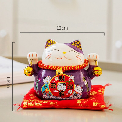 4,5 hüvelykes kerámia Maneki Neko Lucky Cat pénzes doboz Fortune színes macska malacpersely lakberendezési ajándék Feng Shui dísz