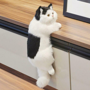 Χαριτωμένη ρεαλιστική προσομοίωση γούνινης κρεμαστής γάτας Λούτρινη κούκλα γάτας Φιγούρες ζώων Διακόσμηση τηλεόρασης σπιτιού Μοντέλο γατούλας Μαλακό παιχνίδι Δώρο για παιδί