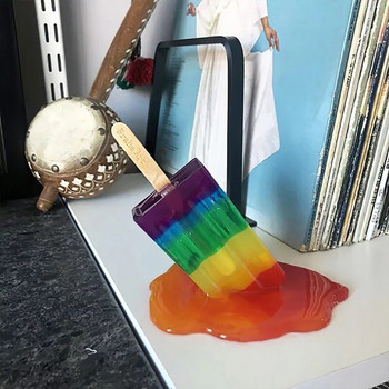 2022 Melting Icicle Sculpture Decoration Popsicles Ice Cream Accessories Home Decor Creative Miniature Resin Craft Ice