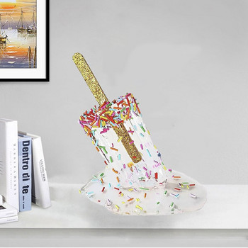 2022 Топяща се ледена скулптура Декорация Popsicles Аксесоари за сладолед Домашен декор Творчески миниатюрен смола Craft Ice