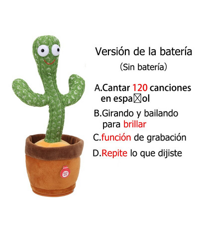 Poklon za uređenje doma Lijepa igračka koja govori Plešući kaktus Lutka Govori Razgovarajte Snimajte zvuk Ponovite igračku Kawaii Kaktus Obrazovanje djece