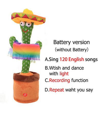 Poklon za uređenje doma Lijepa igračka koja govori Plešući kaktus Lutka Govori Razgovarajte Snimajte zvuk Ponovite igračku Kawaii Kaktus Obrazovanje djece