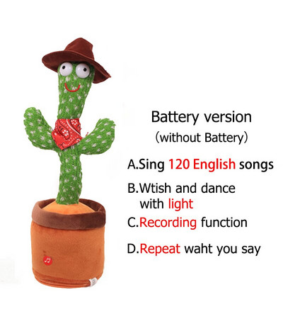 Poklon za uređenje doma Lijepa igračka koja govori Plešući kaktus Lutka Govori Razgovarajte Snimajte zvuk Ponovite igračku Kawaii Kaktus Obrazovanje djece