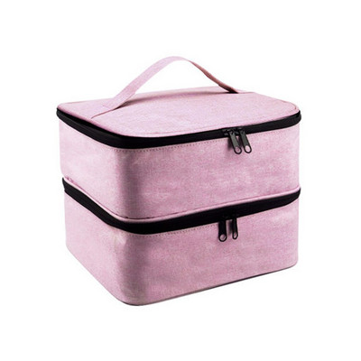 30 бутилки Чанта за съхранение на лак за нокти Двуслойна чанта за маникюр с голям капацитет Преносима чанта за носене при пътуване