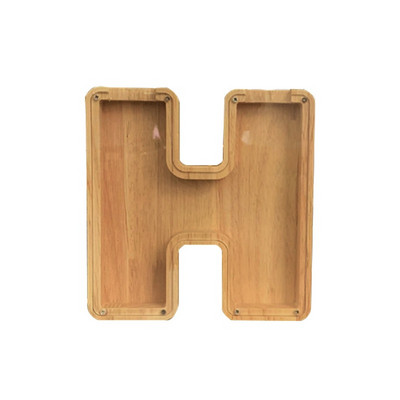 26 betűs fa malacpersely névmatricával, személyre szabott, átlátszó üveg persely gyerekeknek, ajándék otthoni dekoráció