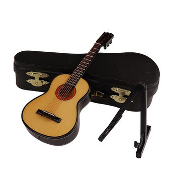 Μίνι Κλασική Κιθάρα Ξύλινη Μινιατούρα Κιθάρα Μοντέλο Μουσικό Όργανο Διακόσμηση κιθάρας Διακόσμηση δώρου για υπνοδωμάτιο σαλόνι