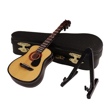 Мини класическа китара, дървен миниатюрен модел на китара, музикален инструмент, китара, декорация, подарък, декор за спалня, всекидневна